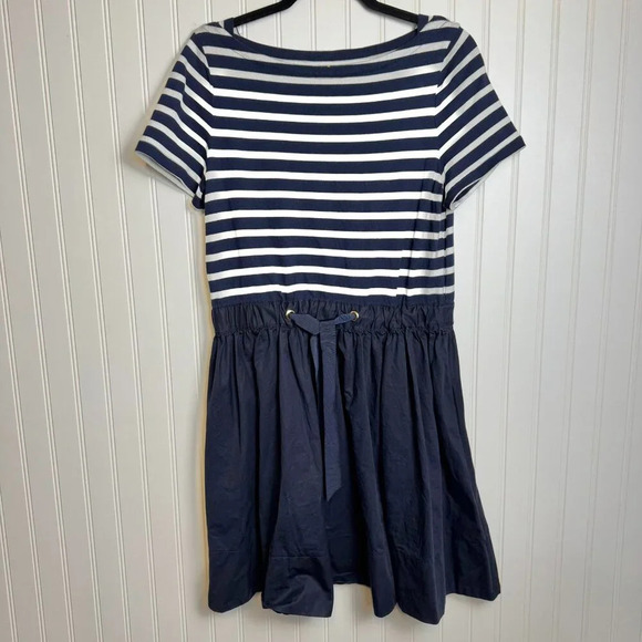 Kate Spade Blue White Stripe Short Sleeve Dress medium D21 - Picture 1 of 5